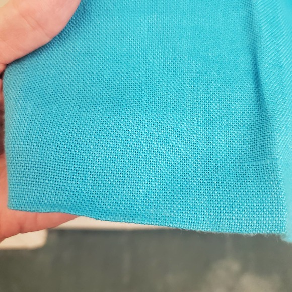 🎯Vintage Talbots Turquoise Irish Linen High Rise Pleated Front Wide Leg Pant 12 - Picture 7 of 16